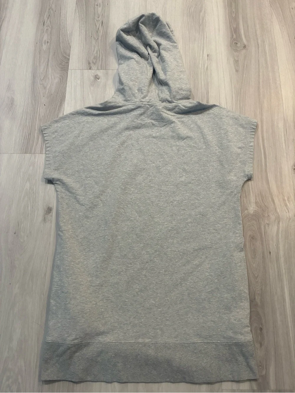 DKNY Grey Hooded Sweatshirt Dress  Short Sleeve Pullover